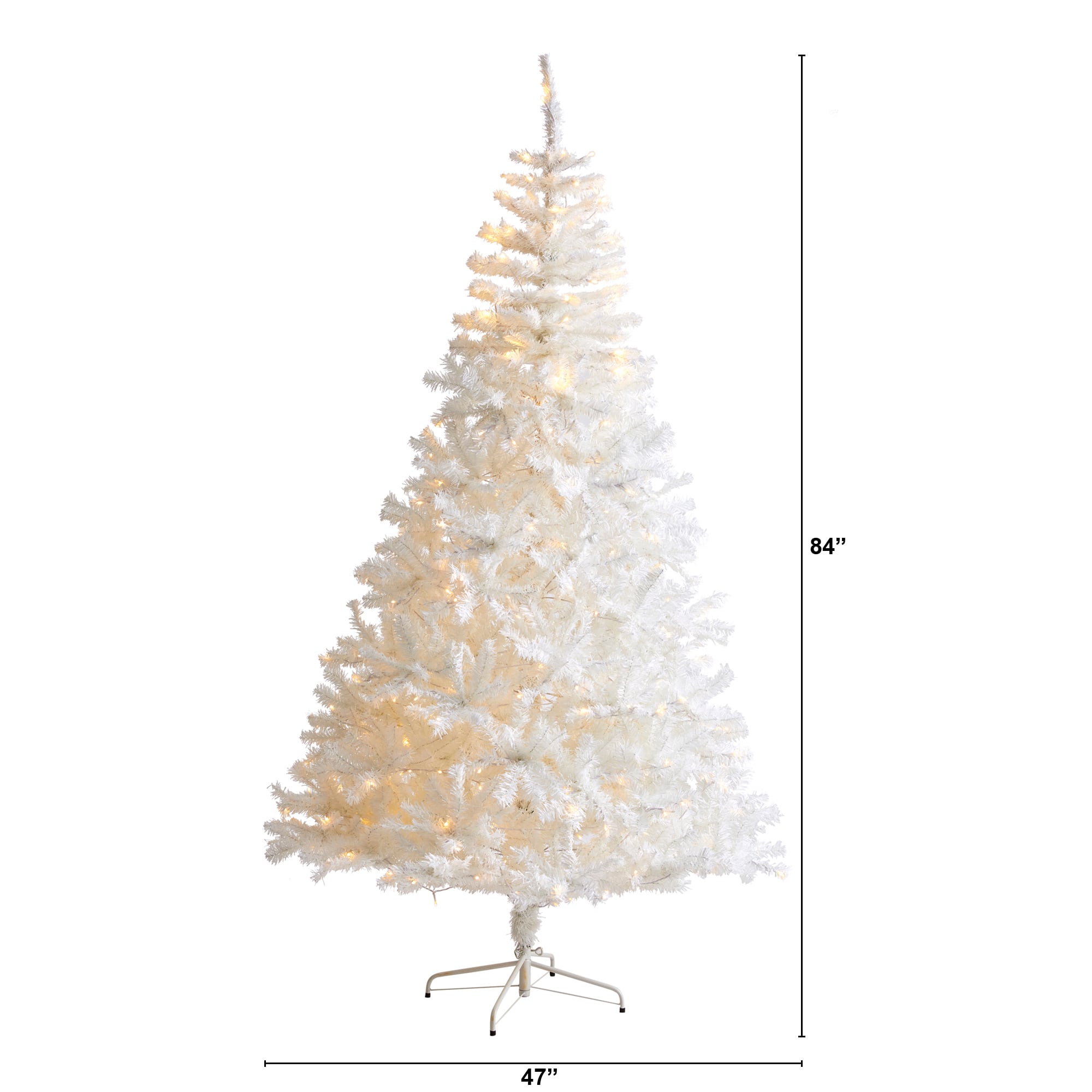 7ft. Pre-Lit White Artificial Christmas Tree, Clear LED Lights